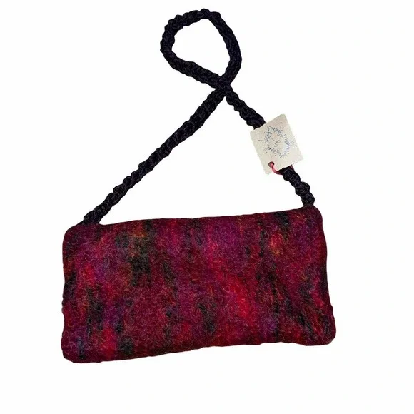 Handmade Felted Wool/Mohair Clutch Purse with Strap NWT OOAK - Picture 4 of 7